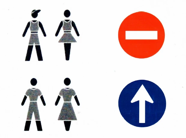 Sign with pictograms and text for silence, appropriate dress, and direction at Seville Cathedral, with Spanish and English explanations.